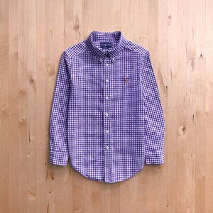 Ralph Lauren Gingham Cotton Poplin Shirt Purple Boy's Small